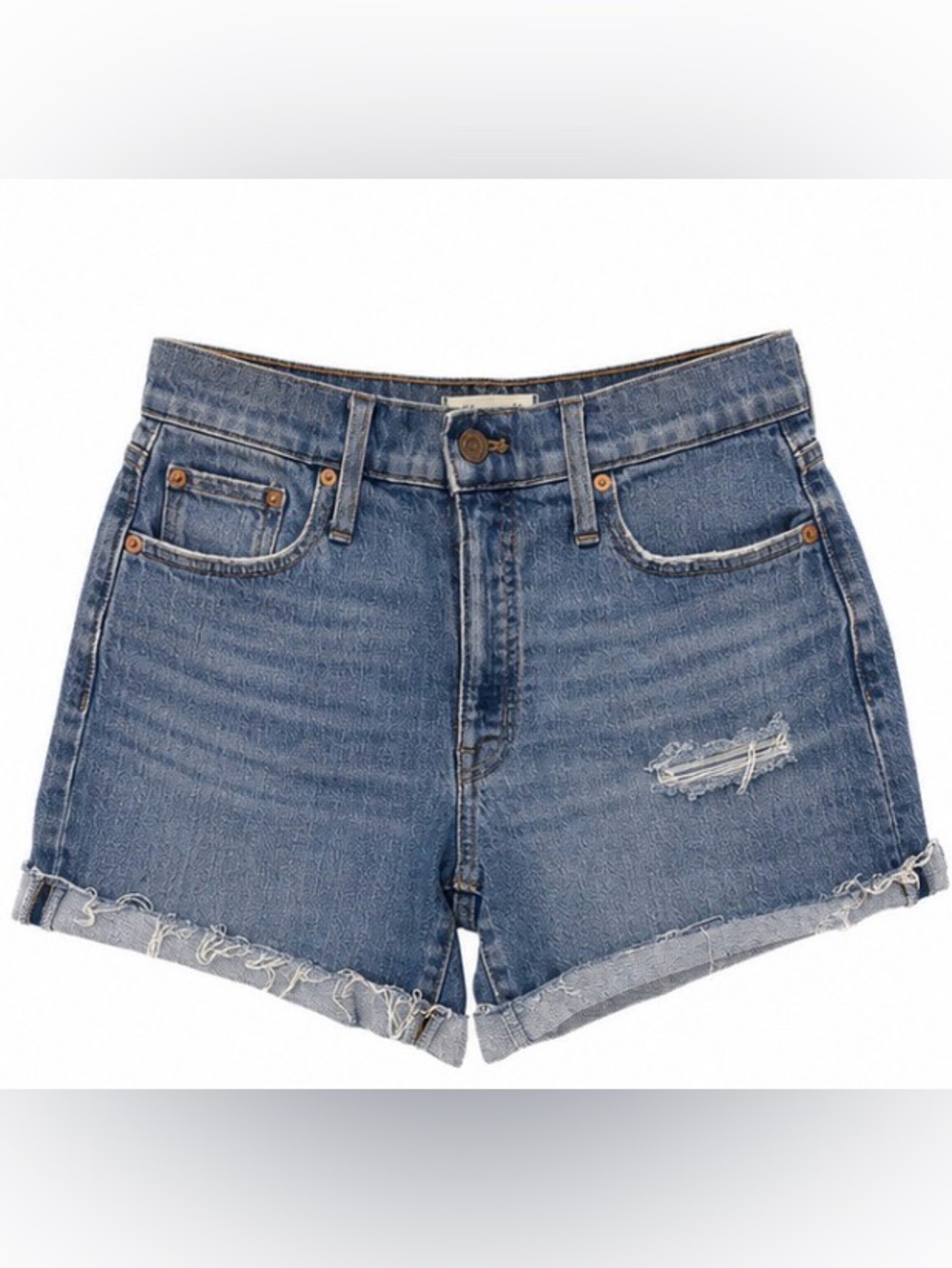 Madewell High-Rise Distressed Denim Shorts Size 30,